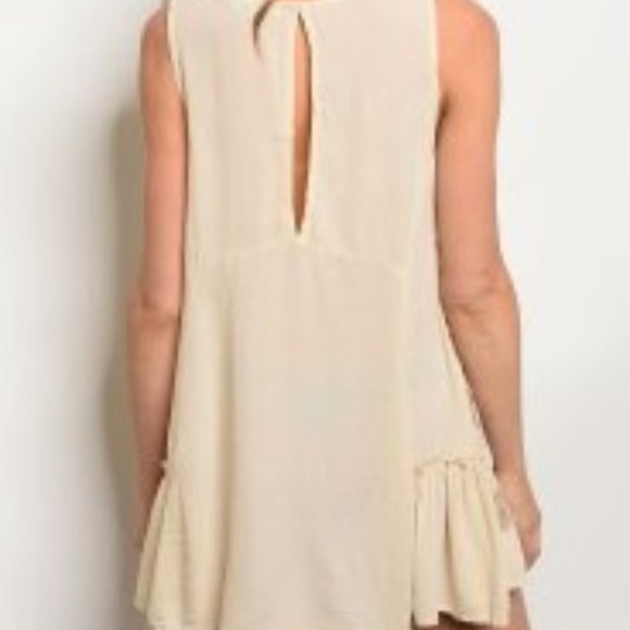 Dress Sleeveless summer ivory minidress sundress summer M - Picture 2 of 8